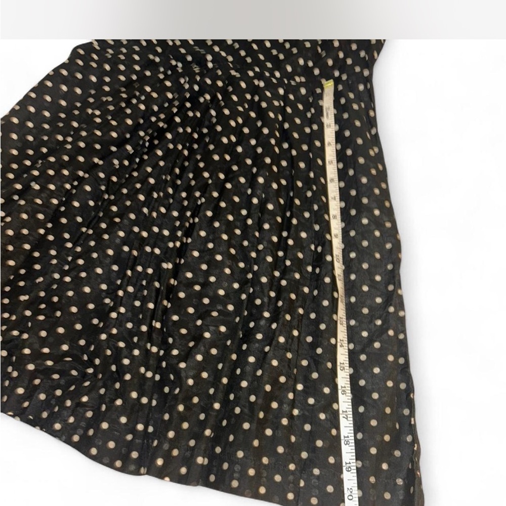Elegant Black and Gold Polka Dot Mini Dress - Picture 2 of 8